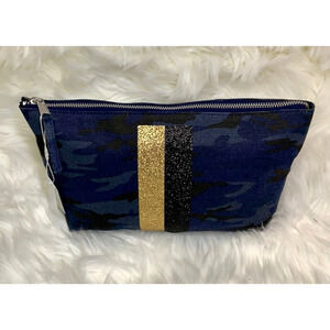 Women's Quilted Koala Kanvas Double Glitter Stripe Navy Camouflage Luxe Bag